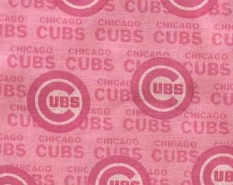 MLB Chicago Cubs Breast Cancer Awareness Fabric 58" - Officially Licensed