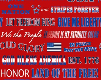 Henry Glass American Truckers Patriotic Phrases 100% Cotton Quilting & Sewing Fabric