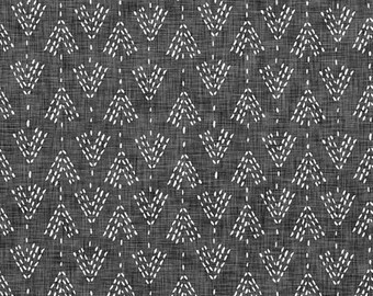 New Earth Stripe Stitch Black 100% Cotton Quilting & Sewing Fabric by Clothworks