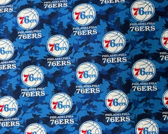 NBA Philadelphia 76ers Camo 100% Cotton Quilting Fabric by Camelot  - Officially Licensed