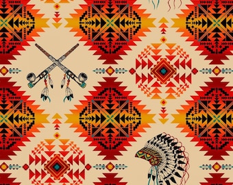 Terracotta Native Spirit Cotton Fabric