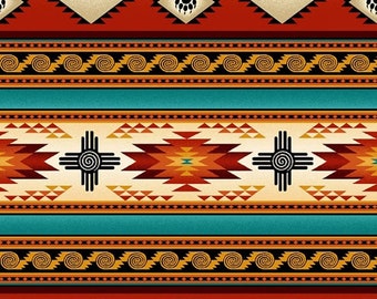 Tucson Terracotta Western Stripe Cotton Fabric