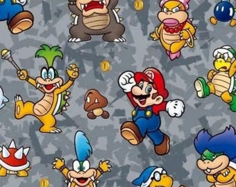 Licensed Nintendo Mario Brothers and Friends Cotton Fabric
