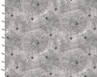 Boo Y’all Fabric – 3 Wishes Bitsy Spider 100% Cotton Halloween Quilting & Sewing Material