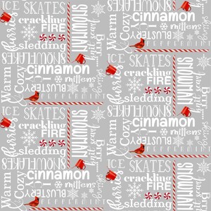 Welcome Winter Words 100% Cotton Fabric
