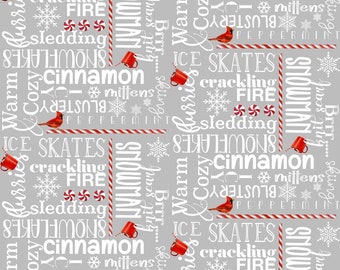 Welcome Winter Words 100% Cotton Fabric