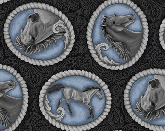 Studio E Horse Whisperer Tossed Buckles 100% Cotton Fabric