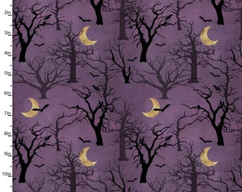 3 Wishes Spooky Night Forest 100% Cotton Quilting & Sewing Fabric by Beth Albert