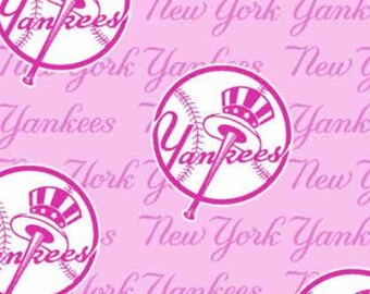 MLB New York Yankees Breast Cancer Awareness Fabric 58" - Officially Licensed