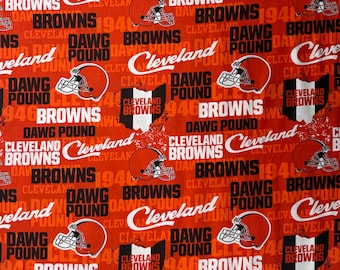 NFL Cleveland Browns Dawg Pound 100% Quilt Cotton - Officially Licensed