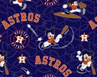 MLB Mickey Mouse Houston Astros Cotton Fabric: Quilting & Sewing