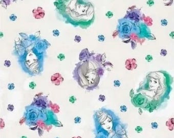 Disney Princess Toss Jasmine Ariel Cinderella 100% Cotton Quilting & Sewing Fabric by Springs Creative