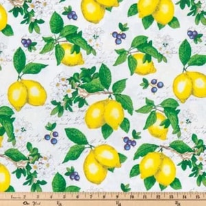 Lemon Calico 100% Cotton Quilting & Sewing Fabric by Robert Kaufman