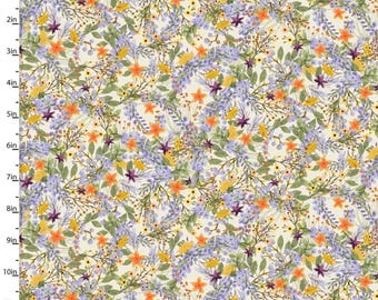 Floral Spray Cotton Fabric: Farmhouse Quilting & Sewing Material