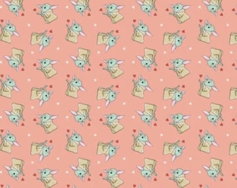 Star Wars Mandalorian Hearts Valentine’s Day 100% Cotton Quilting & Sewing Fabric by Camelot