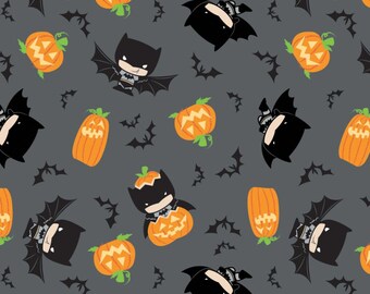 Camelot Halloween Batman Kawaii 100% Cotton Fabric
