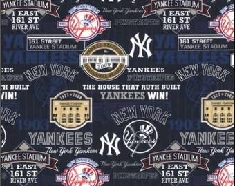 MLB New York Yankee Stadium Cotton Fabric - Officially Licensed