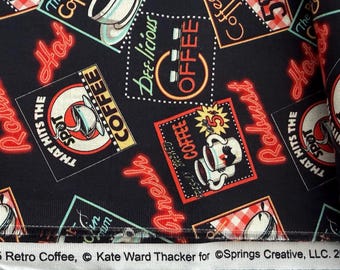 Retro Coffee 100% Cotton Quilting & Sewing Fabric