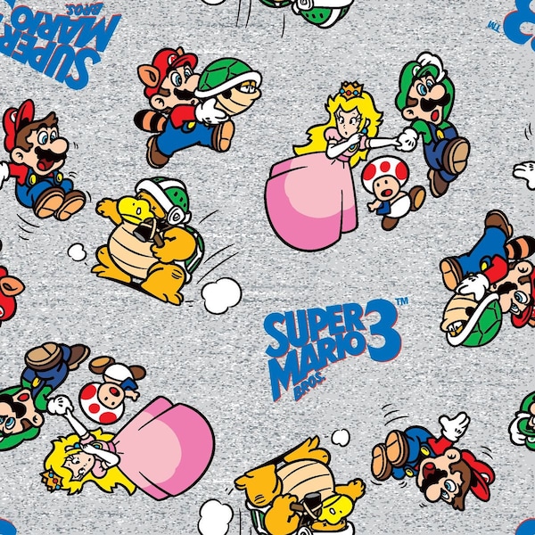 Nintendo Super Mario Bros 3 Go Mario Cotton Fabric