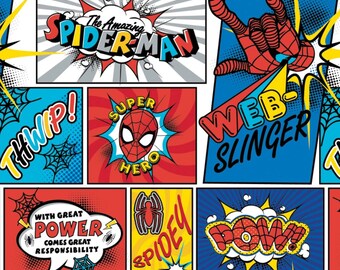 Kawaii Marvel II Spider-Man Web Slinger Cotton Fabric