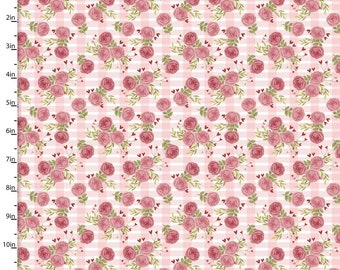 3 Wishes Hugs, Kisses, and Special Wishes Heart Bouquet 100% Cotton Quilting & Sewing Fabric