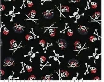 Pirate Skulls - 100% Cotton Fabric