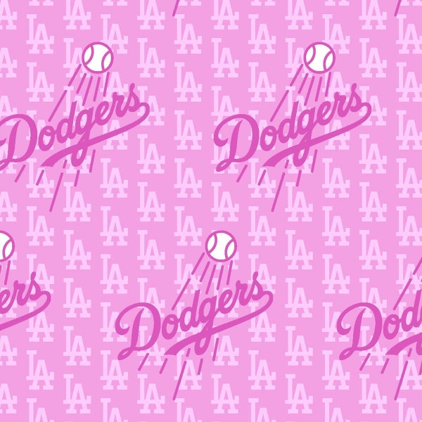 MLB LA Dodgers Breast Cancer Awareness Fabric 58"