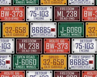 Henry Glass My Tools My Rules Motor Plate Cotton Fabric