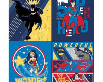 Young DC Justice League Jr Powerful Together Cotton Panel