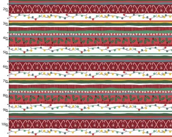 3 Wishes I'll Be Gnome for Christmas Festive Stripe Cotton Fabric