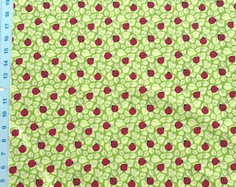 Ladybug on Leaf Cotton Fabric