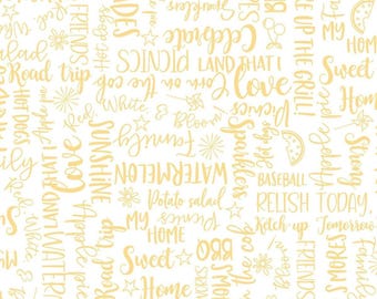 Kimberbell Red, White, and Bloom Wordy Words Fabric