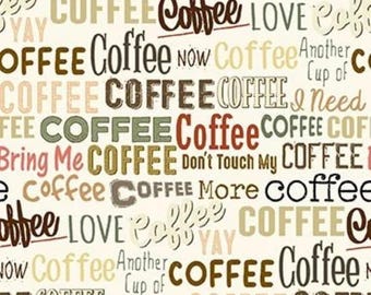 Clothworks YAY! Coffee! Cream 100% Cotton Quilting & Sewing Fabric by Dan DiPaolo