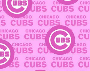 MLB Chicago Cubs Breast Cancer Awareness Fabric 58" - Officially Licensed