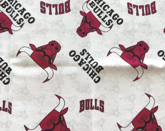 NBA Chicago Bulls Logo White 100% Cotton Quilting Fabric by Camelot  - Officially Licensed
