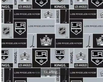 NHL Hockey Los Angeles Kings 100% Cotton Quilting & Sewing Fabric - Officially Licensed