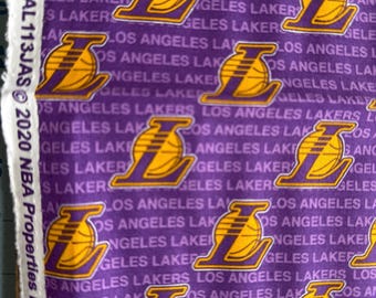 NBA Los Angeles Lakers Ditsy Logo 100% Cotton Quilting Fabric by Camelot  - Officially Licensed