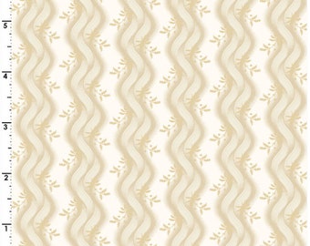 American Beauty Zig Zag Fern Cream 100% Cotton Fabric