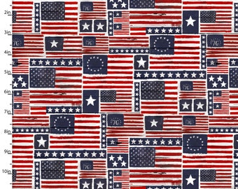 Old Glory Patriotic Cotton Fabric: Heart of America Quilt & Sewing