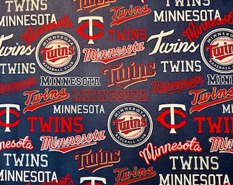 MLB Minnesota Twins Cotton Fabric - Officially Licensed