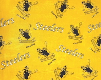NFL Pittsburgh Steelers Yellow Circa  100% Quilt Cotton - Officially Licensed