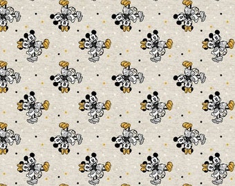 Disney Mickey and Minnie Together Cotton Fabric