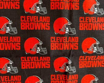 NFL Licensed Cleveland Brown Classic 100% Cotton Fabric -58" - Officially Licensed
