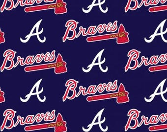 MLB Atlanta Braves 100% Cotton  Fabric by Fabric Traditions - Officially Licensed