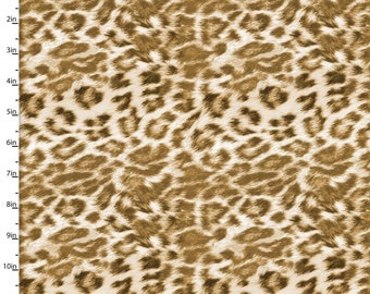 Global Luxe Fabric – 3 Wishes Leopard Digitally Printed 100% Cotton Quilting & Sewing Material