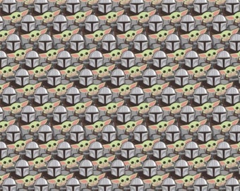 Star Wars Multi Mandalorian Stickers 100% Cotton Fabric