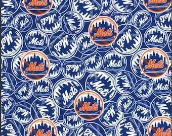 MLB New York Mets 100% Cotton  Fabric by Fabric Traditions - Officially Licensed