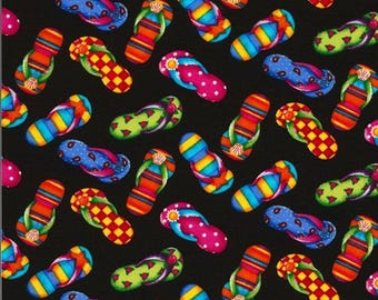 Small Flip Flop Pattern - Timeless Treasures- 100% Cotton