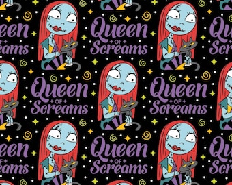 Camelot Queen of Scream Sally Character Halloween 100% Cotton Fabric