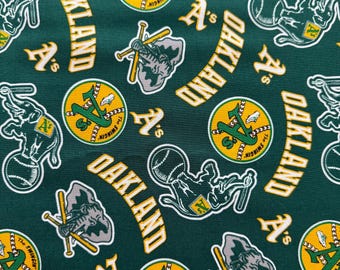 MLB Oakland A's Retro Fabric 100% Cotton Fabric - Officially Licensed